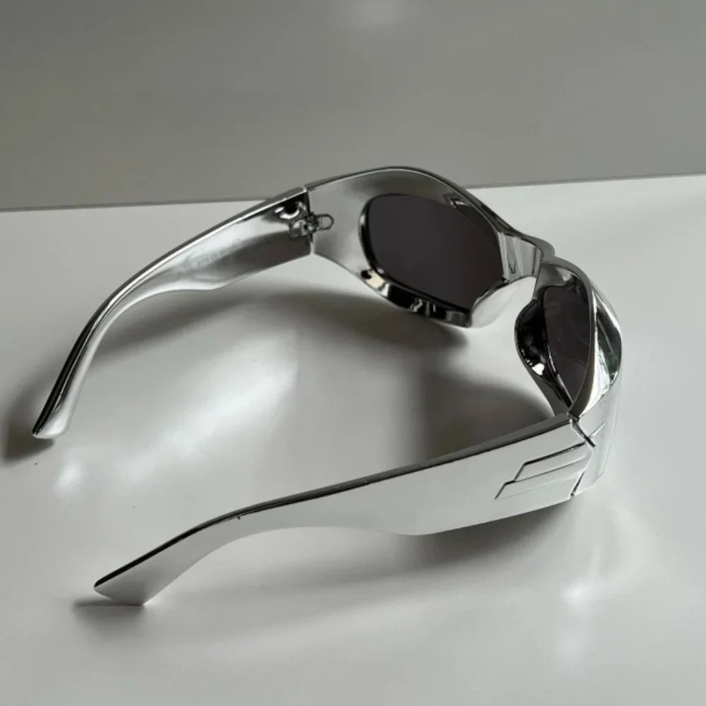 Vintage Y2K 2000s unique retro-futuristic goth chrome opium sunglasses